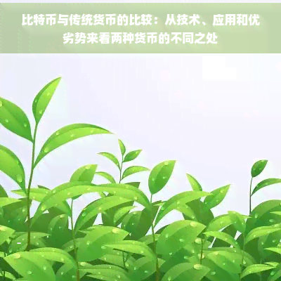 比特幣與傳統貨幣對比：技術基礎、應用場景及優劣勢分析